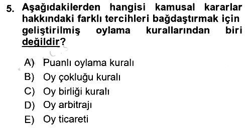 Kamu Ekonomisi 2 2023-2024 Yaz Okulu Sınavı - 5. soru