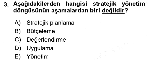 Kamu Mali Yönetimi 2017-2018 3 Ders Sınavı - 3. soru