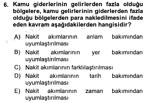 Kamu Mali Yönetimi 2018-2019 3 Ders Sınavı - 6. soru