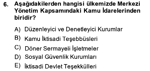 Kamu Mali Yönetimi 2013-2014 Ara Sınav - 6. soru