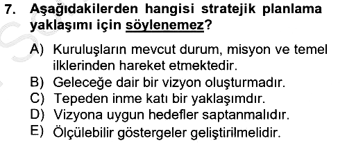 Kamu Mali Yönetimi 2012-2013 Dönem Sonu Sınavı - 7. soru