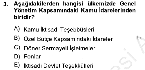 Kamu Mali Yönetimi 2013-2014 Dönem Sonu Sınavı - 3. soru