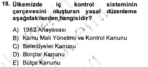 Kamu Mali Yönetimi 2013-2014 Dönem Sonu Sınavı - 18. soru