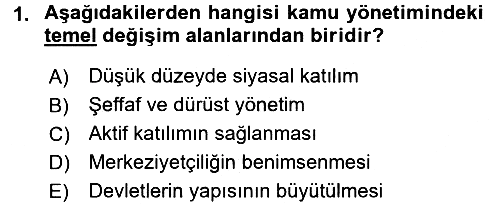 Kamu Mali Yönetimi 2017-2018 Dönem Sonu Sınavı - 1. soru