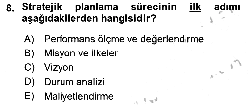 Kamu Mali Yönetimi 2018-2019 Yaz Okulu Sınavı - 8. soru