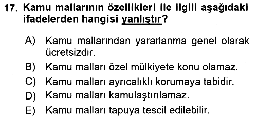 Kamu Mali Yönetimi 2020-2021 Yaz Okulu Sınavı - 17. soru