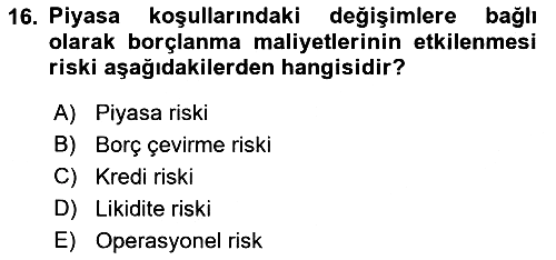 Kamu Mali Yönetimi 2021-2022 Yaz Okulu Sınavı - 16. soru