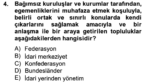 Mahalli İdareler Maliyesi 2012-2013 Ara Sınav - 4. soru