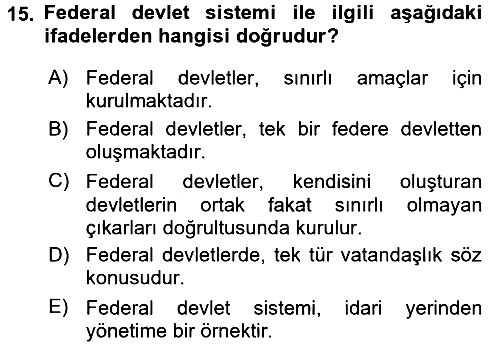 Mahalli İdareler Maliyesi 2017-2018 Ara Sınav - 15. soru