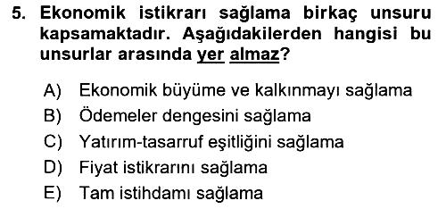 Mahalli İdareler Maliyesi 2024-2025 Ara Sınav - 5. soru