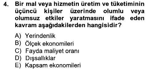Mahalli İdareler Maliyesi 2012-2013 Dönem Sonu Sınavı - 4. soru