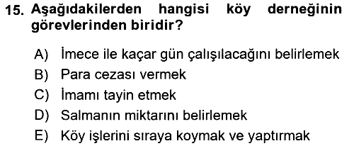 Mahalli İdareler Maliyesi 2016-2017 Dönem Sonu Sınavı - 15. soru