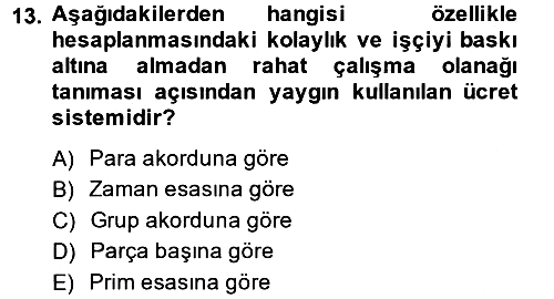 Maliyet Muhasebesi 2013-2014 Ara Sınav - 13. soru