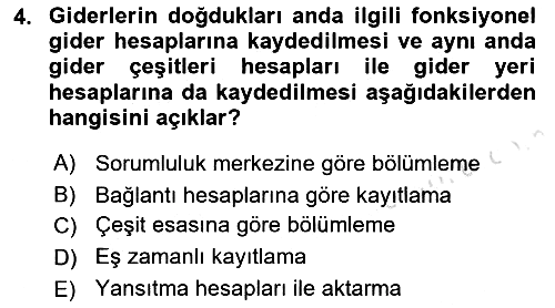 Maliyet Muhasebesi 2022-2023 Ara Sınav - 4. soru