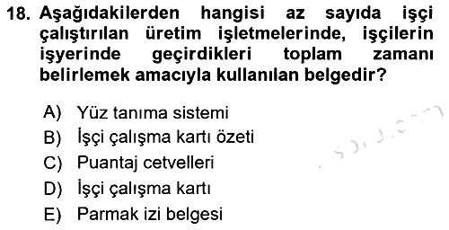 Maliyet Muhasebesi 2025-2026 Ara Sınav - 18. soru