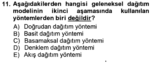 Maliyet Muhasebesi 2014-2015 Tek Ders Sınavı - 11. soru