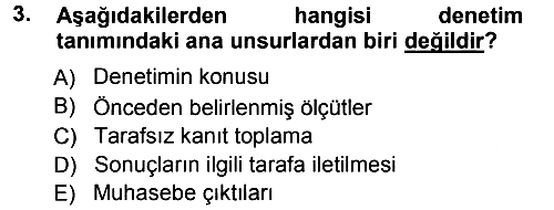 Muhasebe Denetimi 2012-2013 Ara Sınav - 3. soru