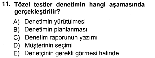 Muhasebe Denetimi 2012-2013 Ara Sınav - 11. soru