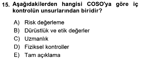 Muhasebe Denetimi 2023-2024 Dönem Sonu Sınavı - 15. soru