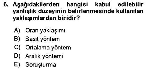 Muhasebe Denetimi 2023-2024 Yaz Okulu Sınavı - 6. soru