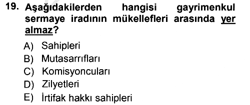 Özel Vergi Hukuku 1 2012-2013 Ara Sınav - 19. soru