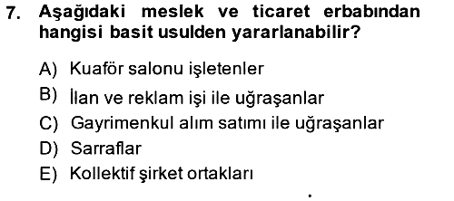 Özel Vergi Hukuku 1 2014-2015 Ara Sınav - 7. soru