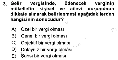 Özel Vergi Hukuku 1 2021-2022 Ara Sınav - 3. soru