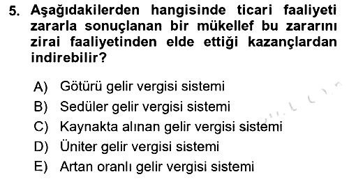 Özel Vergi Hukuku 1 2022-2023 Ara Sınav - 5. soru