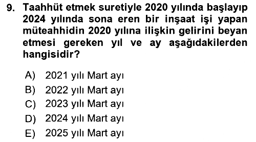 Özel Vergi Hukuku 1 2022-2023 Ara Sınav - 9. soru