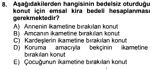 Özel Vergi Hukuku 1 2012-2013 Dönem Sonu Sınavı - 8. soru