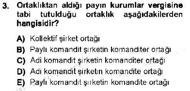Özel Vergi Hukuku 1 2012-2013 Tek Ders Sınavı - 3. soru