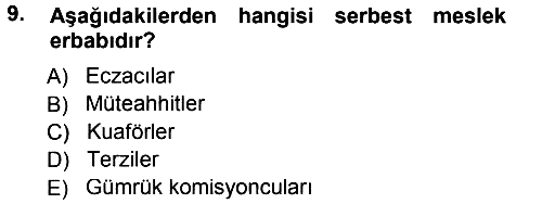 Özel Vergi Hukuku 1 2013-2014 Tek Ders Sınavı - 9. soru