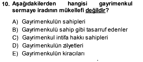 Özel Vergi Hukuku 1 2013-2014 Tek Ders Sınavı - 10. soru