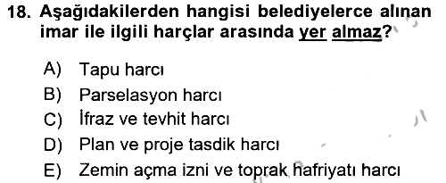 Özel Vergi Hukuku 2 2016-2017 3 Ders Sınavı - 18. soru