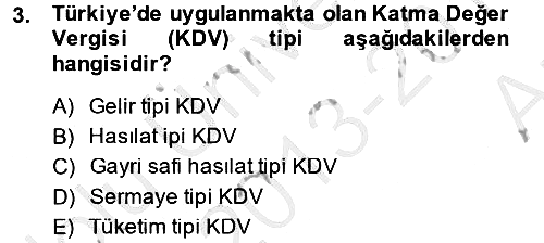 Özel Vergi Hukuku 2 2013-2014 Ara Sınav - 3. soru