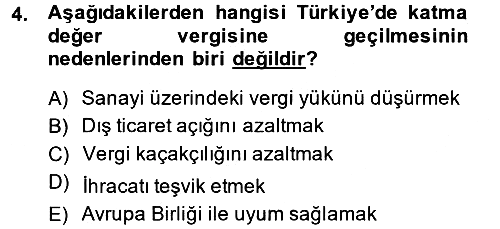 Özel Vergi Hukuku 2 2013-2014 Ara Sınav - 4. soru