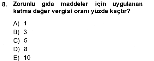 Özel Vergi Hukuku 2 2013-2014 Ara Sınav - 8. soru