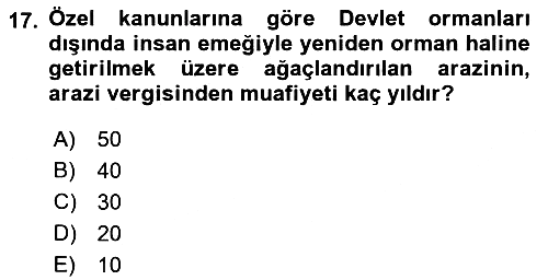 Özel Vergi Hukuku 2 2018-2019 Ara Sınav - 17. soru