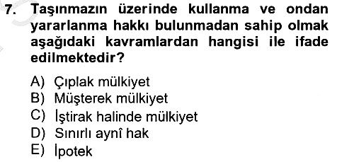 Özel Vergi Hukuku 2 2012-2013 Dönem Sonu Sınavı - 7. soru