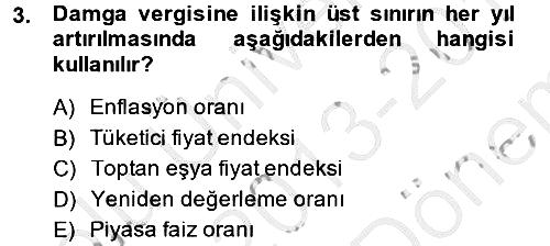 Özel Vergi Hukuku 2 2013-2014 Dönem Sonu Sınavı - 3. soru