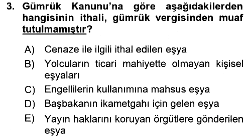 Özel Vergi Hukuku 2 2015-2016 Dönem Sonu Sınavı - 3. soru