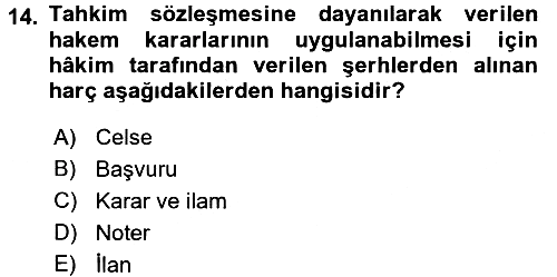 Özel Vergi Hukuku 2 2015-2016 Dönem Sonu Sınavı - 14. soru