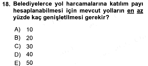 Özel Vergi Hukuku 2 2017-2018 Dönem Sonu Sınavı - 18. soru