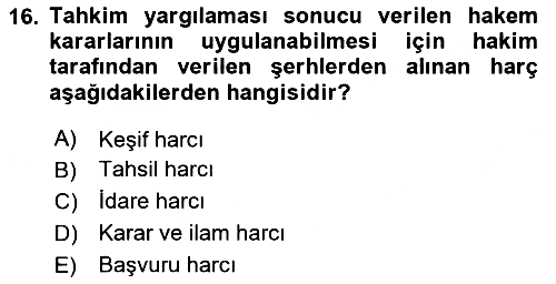 Özel Vergi Hukuku 2 2024-2025 Dönem Sonu Sınavı - 16. soru