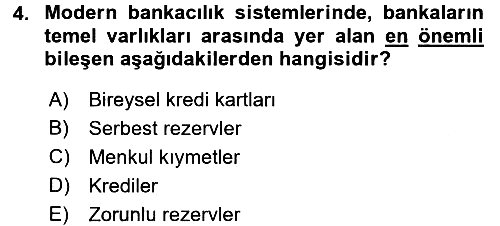 Para ve Banka 2017-2018 3 Ders Sınavı - 4. soru