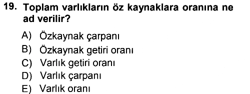 Para ve Banka 2012-2013 Ara Sınav - 19. soru