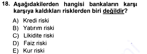 Para ve Banka 2013-2014 Ara Sınav - 18. soru