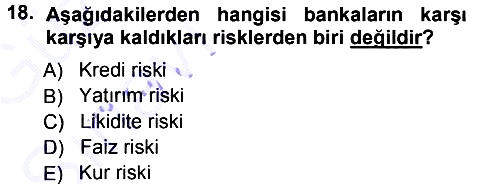 Para ve Banka 2014-2015 Ara Sınav - 18. soru