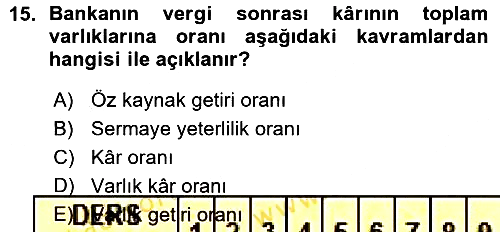 Para ve Banka 2015-2016 Ara Sınav - 15. soru