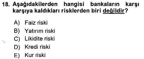 Para ve Banka 2019-2020 Ara Sınav - 18. soru